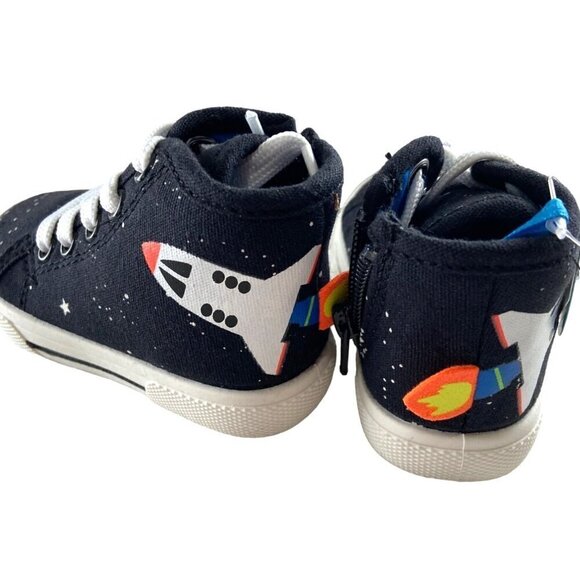 Carter's Toddler High Top Sneakers‎ Space Rocket Print Size 4 - Picture 4 of 5